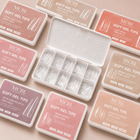 Faux Ongles en ABS en Gros, Forme Amande, Couverture Complète, 550 Pièces, Prêts à Poser avec Colle, Fournitures de Salon, Export Direct Usine