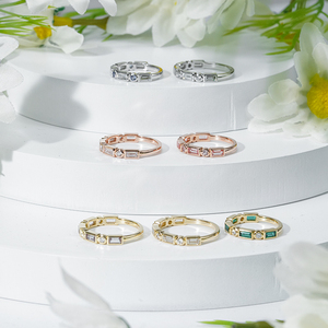 Anillos de Oro Amarillo de 9k, 10k, 14k y 18k Personalizados de Starsgem con Diamantes Cultivados en Laboratorio de Corte Baguette de 2*4mm y Redondos de 2mm - Product Image 5