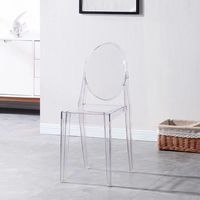 Chaise en plastique transparente moderne pour hôtel, chaise de salle à manger en plastique transparent pour restaurant, mariage et fête