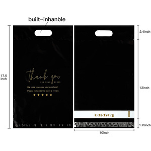 Пользовательская пластиковая футболка, черные почтовые пакеты, почтовые пакеты, почтовые пакеты на заказ, черные пластиковые пакеты с ручкой - Product Image 4