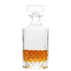 750ml Bouteille en verre pour whisky Vintage sculpté coupe nouveauté verre bouteilles de whisky liqueur Vodka whisky carafe ensemble - Product Image 2