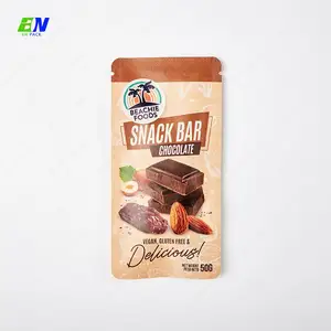 Saco de embalagem de alimentos biodegradável, embalagem de embalagens de alimentos para lanche de chocolate, barra de energia