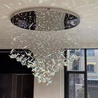 Plafonnier LED moderne en cristal, élégant lustre papillon pour escalier, appartement, villa, duplex