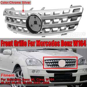 ตะแกรงกระจังหน้ารถยนต์โครเมียม/สีดำ รุ่น W164 ML320 สำหรับ Mercedes Benz ML Class W164 ML320 ML350 ML550 ปี 2005-2008 - Product Image 1