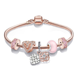 Bracciali Portafortuna in Cristallo e Argento per Donne e Ragazze, <span class=keywords><strong>Bracciale</strong></span> Originale con Perline e Catena a <span class=keywords><strong>Serpente</strong></span>, Gioielli Regalo - Product Image 2
