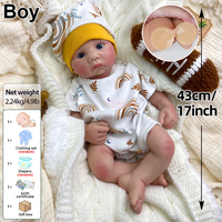 Poupée Reborn réaliste de 17 pouces, yeux ouverts, corps entier en silicone, peau veinée, 30 cm, lavable, poupée de collection, directement de l'usine