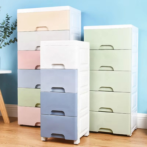 Armadio colorato multistrato stile coreano di <span class=keywords><strong>plastica</strong></span> con stampaggio ad iniezione per soggiorno vestiti per bambini scarpe da letto - Product Image 5