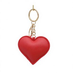 PU <b>Leather</b> Light <b>Keychain</b> Charm Fashionable Heart-Shaped Embossed Cute Valentine's Day Pendant for Women Key Chain - Product Image 2