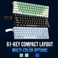 Clavier mécanique filaire OEM personnalisé mini 61 touches 60 % RGB pour jeux sur PC avec rétroéclairage