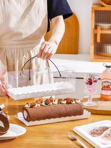 Contenedor de Alimentos Rectangular Desechable de Plástico PET <span class=keywords><strong>Sensu</strong></span> para Té de la Tarde y Pastel con Asa, Logotipo Personalizado Impreso en Offset - Product Image 2
