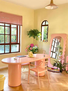 Yicheng Beauty Ins Crème Style Table Maison <span class=keywords><strong>Petit</strong></span> Appartement Designer Table Ovale Couleur Bureau Établi - Product Image 6