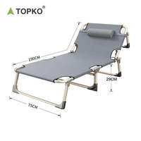 Lit pliant de camping TOPKO de haute qualité, portable, léger et simple pour l'extérieur et les voyages