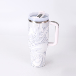 Tie-dye Wind 40oz tasse de barre de glace de grande capacité tasse d'isolation en acier inoxydable 304 avec poignée tasse de voiture - Product Image 5