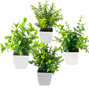 Planta Artificial de Eucalipto en Maceta Jinhe de 18 cm, Decoración Verde para Interiores, Mini Planta de Plástico para Escritorio - Product Image 3