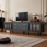 Ensemble de meubles de salon vintage KMJ, table basse électrique extensible en bois noir moderne et meuble TV pour chambre à coucher