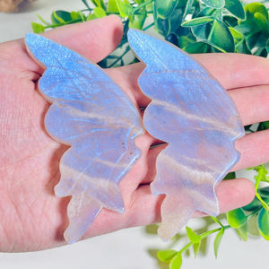 Mariposa de cristal natural de varios <span class=keywords><strong>materiales</strong></span> al por mayor con alas de mariposa de amatista de cuarzo curativo soporte decoración del hogar - Product Image 5