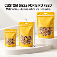 Sachet Doypack Personnalisé pour Aliments pour Oiseaux avec Fermeture Éclair et Fenêtre Transparente pour Graines de Perroquets et Petits Oiseaux OEM Faible MOQ