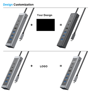 Tùy Chỉnh Đa Chức Năng Cổng 7 Trong 1 3 * <span class=keywords><strong>USB</strong></span> 3.2 10Gbps + 4 * <span class=keywords><strong>USB</strong></span> 3.1 5Gbps 0.6M Cáp Xách Tay ABS Docking Station Cho PC Máy Tính Xách Tay iPad - Product Image 4
