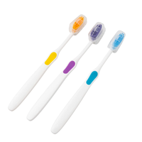 Brosse à dents manuelle en plastique pour adultes avec logo personnalisé, emballée individuellement, pour hôtels, fourniture en gros