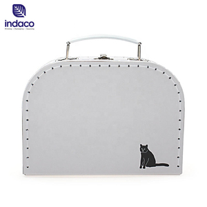 Minimally designed black cat printed hand-held <b>small</b> box with arched gift storage box and home <b>suitcase</b> - Product Image 1