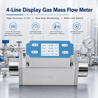 Medidor de Flujo Másico de Gas Térmico 4-20mA RS485 Sin Compensación de Temperatura y Presión para Medición de Gas Semiconductores, Argón, Nitrógeno y Oxígeno