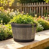Pot Taman Kecil 10 Inch Grosir 5.3L Bahan Daur Ulang Motif Batu dengan Lubang Drainase untuk Rumah Dalam & Luar Ruangan