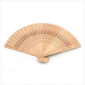 พัดมือจีนโบราณทำมือ ด้ามไม้ พัดหนัง พัดมือขนาดเล็ก สำหรับฤดูร้อน - Product Image 3