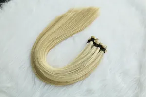 Usine simple donneur 100% cheveux alignés sur les cuticules brutes Remy noués à la main Double trame cheveux noués à la main