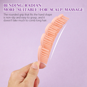 Peigne à cheveux creux et moelleux à usage commercial, design pliable en forme de pagaie, avec coussin d'air massant les méridiens pour cheveux longs de femmes - Product Image 4
