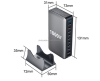 Adaptor Charger Desktop Pengisian Cepat GaN 1000W Multi Port 10-port USB, Pengisi Daya Cepat Laptop dan Tablet 140W
