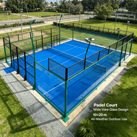 Pista de Pádel Panorámica Completa Modelo Shuangzhu 003 de 10x20m, Vidrio Templado, Impermeable, Interior/Exterior