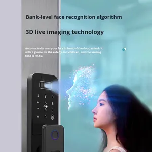 Kunci Pintu Digital Luar Ruangan Rim Gate Smart <span class=keywords><strong>Lock</strong></span> Tuya Wifi App Tahan Air Tanpa Kunci Pengenal Wajah Sidik Jari Kata Sandi Kartu - Product Image 4