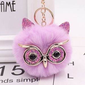 New Arrival Owl Multicolor Fluffy Shinny Crystal <b>Key</b> <b>Chains</b> Stuffed Toys Animal Friends Give a Gift Plush Toys Keychain - Product Image 4