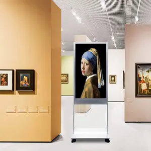 4K Verticale Led Lcd Indoor Video Kiosk Restaurant 65 55 Inch Vloer Staande Mediaspeler Outdoor Digitale Bewegwijzering En Display