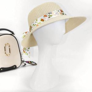 หมวกปีกกว้างสไตล์ใหม่ ทำจากเส้นใยราฟเฟีย เหมาะสำหรับผู้ชายและผู้หญิง ใช้สำหรับตกปลา กันแดด ใส่เที่ยวฤดูร้อน ใส่ลำลองไปชายหาด พร้อมริบบิ้น - Product Image 4