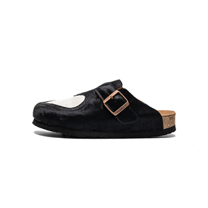 XINZI RAIN Pantoufles unisexes personnalisées en liège avec broderie en cuir véritable imprimé vache <span class=keywords><strong>Mohair</strong></span> pour hommes et femmes taille 35-45 - Product Image 5