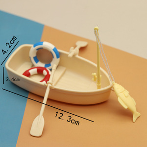 Barco de Madera de Juguete para Niños, Barco de Pesca en <span class=keywords><strong>Miniatura</strong></span>, Modelo de Juguete, Decoración para Casa de Muñecas - Product Image 2