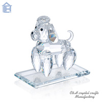 Nouvelle Arrivée Figurine Décorative Tendance en Verre Cristal K9 Créative, Motif Chien Chinois Gravé, Objet de Collection Mignon