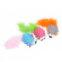 Jouet à mâcher en peluche pour chat avec plumes et papier froissé, jouet interactif pour animaux de compagnie pour jouer en intérieur