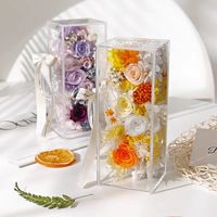 Boîte à fleurs en plexiglas portable personnalisée pour bricolage en miroir Vase de table en acrylique transparent