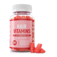 LUVVITA Vitamine capillaire naturelle en gommes pour la santé des cheveux, des ongles et de la peau, suppléments à base de biotine, d'acide folique et d'herbes