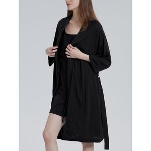 Bata de lana corta y ligera para mujer con bolsillos, talla grande, ropa de dormir para spa, resort, hotel - Product Image 5