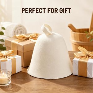 Bonnets de Douche en Feutre de Laine de Luxe, Doux, Réutilisables, Écologiques, avec Logo Personnalisé pour le Bain et la Sauna - Product Image 6