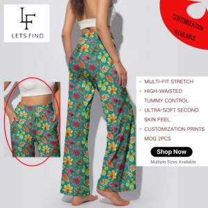 Leggings a Vita Elastica e Gamba Larga Indispensabili per Donne, Abbigliamento Sexy per Casa e Opzione Confortevole per Streetwear, Pantaloni Personalizzabili - Product Image 1