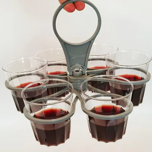 Porte-gobelets et porte-boissons pliables en plastique réutilisables avec poignée pour café Modèle LM25091 - Product Image 5