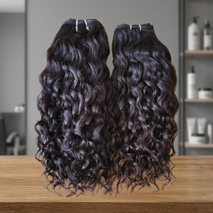 Extensions de cheveux naturels bouclés indiens Remy en vrac, double trame, pointes pleines, teintables toutes couleurs - Product Image 1