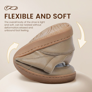 أحذية رياضية جلدية سوداء بسيطة برباط، مفتوحة من الأمام، بدون كعب، أحذية حافية القدمين - Product Image 4