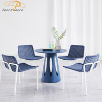 Table à manger au design unique pour hôtel, jardin, extérieur, café, bar, restaurant, table ronde en aluminium