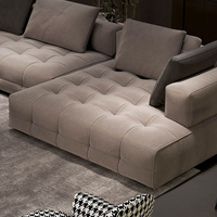 Ensemble de canapés de bureau en cuir courbé de style nordique, en cuir de vachette première couche, style italien, luxe léger, moderne, modulaire, haut de gamme, élégant