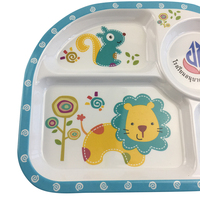 8.5 pouces bonne qualité impression personnalisée divisée bébé assiettes en mélamine dîner pour enfants